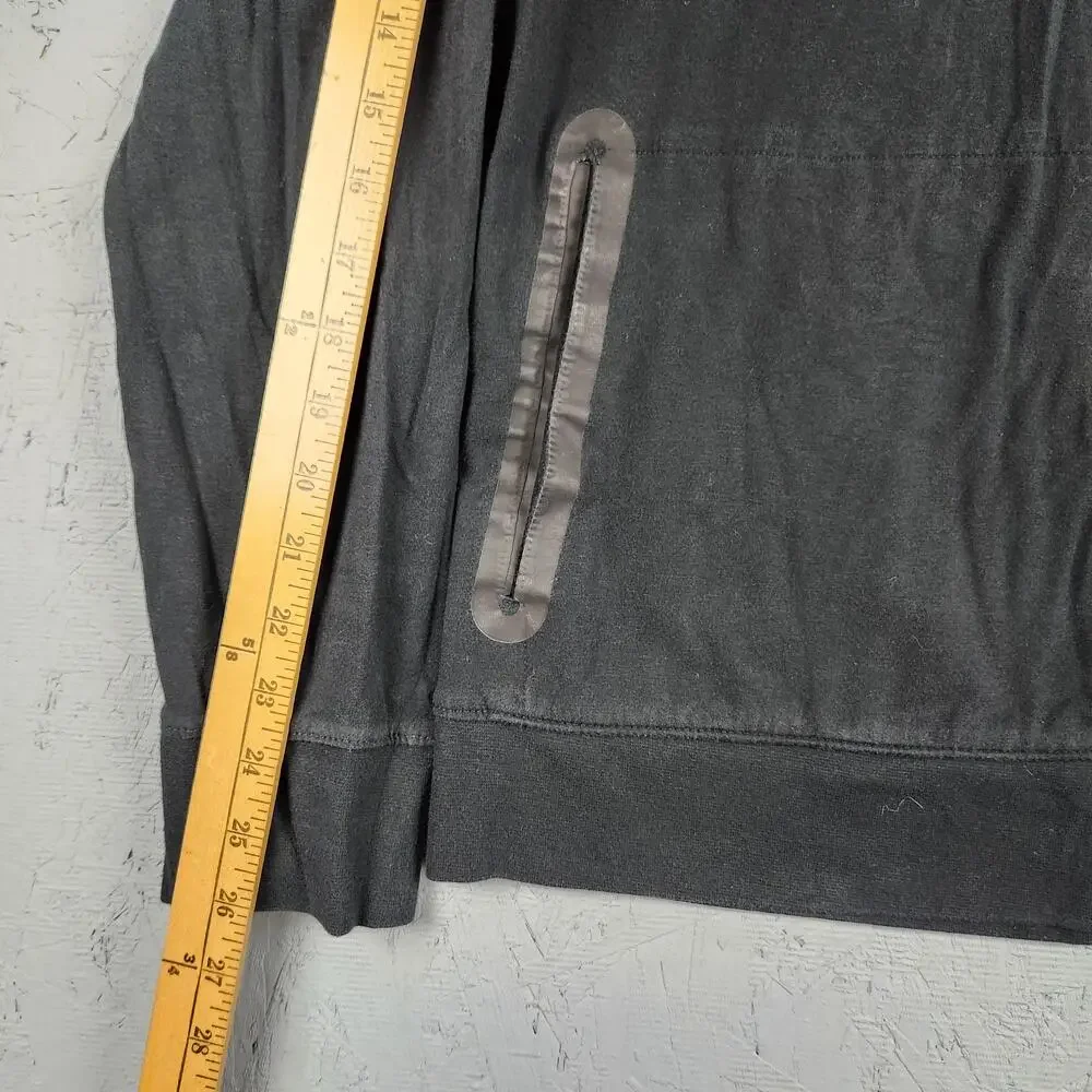 American Eagle Hoodie Mens Medium Black Active Flex Lightweight Sweatshirt Logo